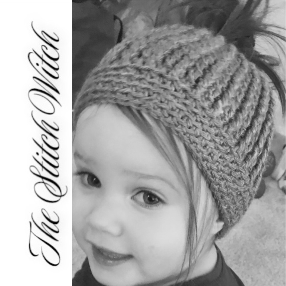 🔥SOLD🔥 Crochet Mustard Yellow Messy Bun Ponytail Beanie - Picture 5 of 14